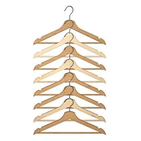 IKEA 8-er Set Holz-Kleiderbügel "BUMERANG" geschwungene Kleiderbügel aus Massivholz Cover