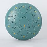 OGMOYT Steel Tongue Drum C Major,10 Inch 13 Notes Kids Tongue Drum Handpan Drum,Percussion Instrument Kit with Drum Mallets,Note Stickers,Finger Picks,Mallet Bracket,Blue