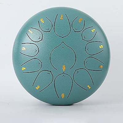 OGMOYT Steel Tongue Drum C Major，10 Inch 13 Notes Kids Tongue Drum Handpan Drum，Percussion Instrument Kit with Drum Mallets，Note Stickers，Finger Picks，Mallet Bracket，Blue