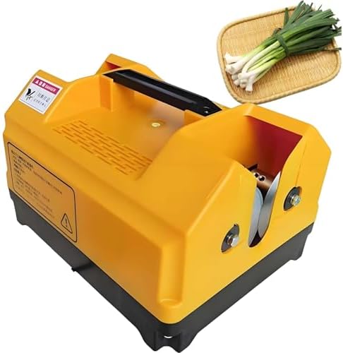 Electric Garlic Stem Cutter - Double Head Root Remover for Garlic & Onion, Efficient Beard & Root Cutting Machine - Compact 380x240x195mm, Yellow