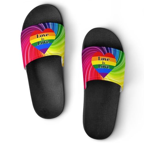 Rainbow Flag LGBT Gay Pride Summer Slippers Womens Man Slides Shoes Sandals Slip On Flip Flops