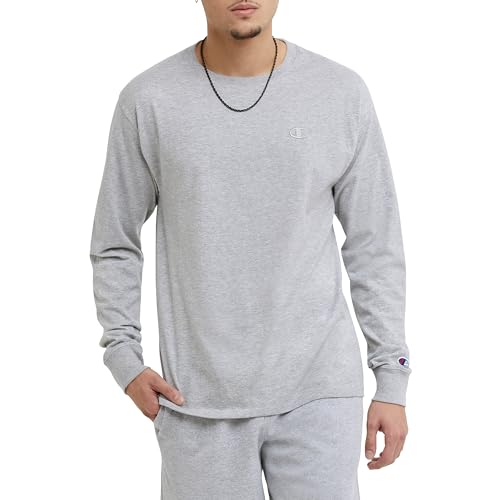 Image of Champion Men's Long Sleeve T-shirt, Classic T-shirt for Men (Reg. Or Big & Tall)