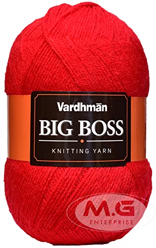 Image of Vard hman Bigboss Candy Red (600 gm) Wool Ball Hand Knitting Wool /Art Craft Soft Fingering Crochet Hook Yarn, Needle Knitting Yarn Thread dye MG KN