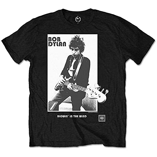 Bob Dylan Blowing in The Wind T-Shirt, Noir, S Homme