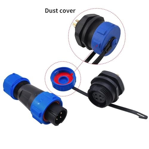 Conector SP13 de 4 pines con protección impermeable IP68 para cable PG7 4