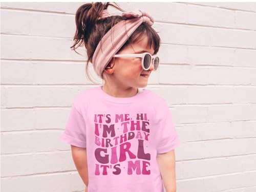 Image of LOTUCY Birthday Girl Outfit for Kids Its Me Hi Im The Birthday Girl Shirt Letter Printed Princess Birthday T-Shirt