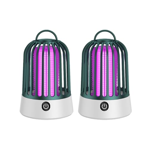 Lámpara de Mosquito Killer 5W, Mosquito Eléctrico Zapper, Catcher de Moscas 360 °, Asesino de Insectos Seguro para Uso doméstico - Verde. (2PCS)