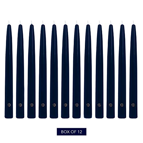Image of Colonial Candle Indigo Blue Taper Candles Hand Dipped - 12 inch Tall Candlesticks - Dripless, Unscented - Candles For Birthdays, Celebrations, 12 count (Pack of 1)