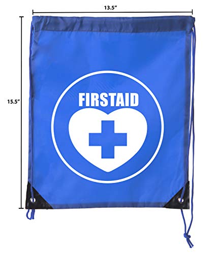 Image of Mato & Hash First Aid Backpack Drawstring Medical Bag for Emergencies or Epi Pen & Medicine - 6PK Royal CA2500FirstAid S2