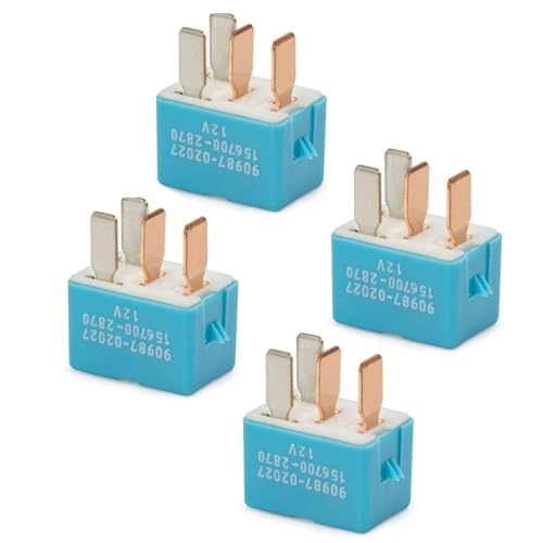 90987-02027 156700-2870 Relay 4 pcs 12V 4 pin Multi Relay Compatible with Toyota AVALON COROLLA CAMRY TUNDRA TACOMA RAV4 4RUNNER PRIUS Compatible with LEXUS RX350 IS300 GX460 90080-87026 90987-02028