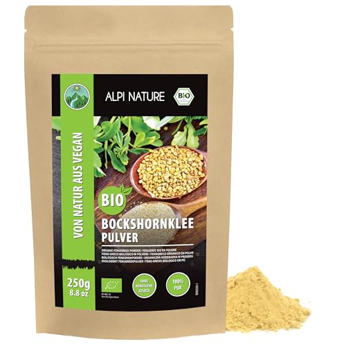 Alpi Nature Fenugrec en Poudre BIO 250g, Graines de Fenugrec Moulues, Poudre de Méthi Moulue