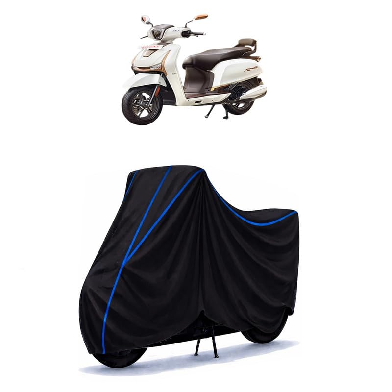 Image of Scooty Cover Water Resistant for Destini 125 Xtec VX - Alloy | Universal Scooter & Bike Cover | Heavy Duty UV Dust, Rain & Scratch Protection Weather Indoor Outdoor | Black with Blue Piping
