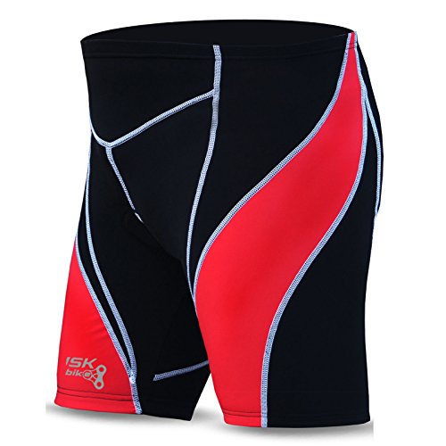 Shorts de compresión para ciclismo para hombre rojo negro miniatura 1