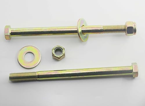 Image of 1 /2 inch x 7 inch Hex Head Bolt by Color Galvanization with Nylon Lock nut and Large Size Washer Assortment Kit,Alloy Steel,Grade 5.(4pcs Pack)