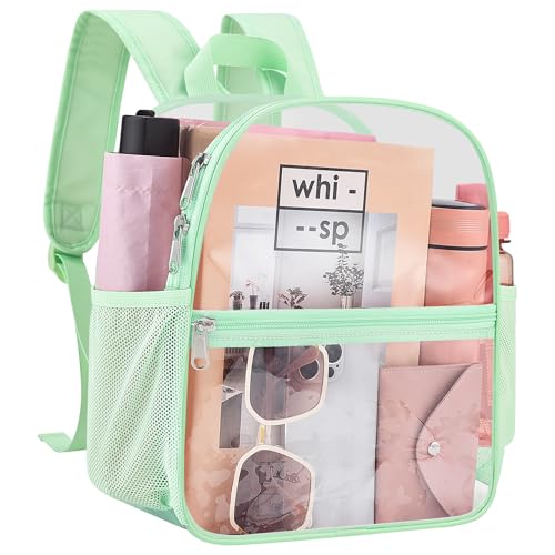 Image of Clear Backpack for Stadium Events, 12x12x6 Small Clear Plastic bag with Reinforced Straps for Game Security Festival Concert