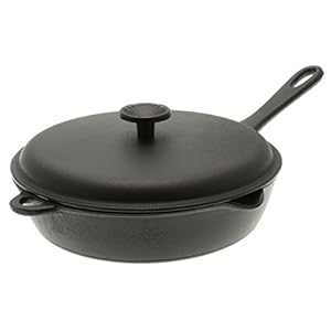 Iwachu 9-1/2″ Cast Iron Frying Pan with Lid, Medium, Black
