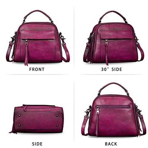 Image of Genuine Leather Purses and Handbags for Women Shoulder Bag Vintage Handmade Real Leather Crossbody Satchel Purse with Strap