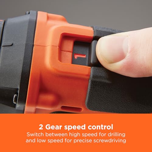 BLACK+DECKER 18V Hammer Drill with Battery, Charger, and Kitbox, BCD700S1K-GB