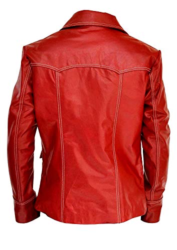 Heren Brad Pitt Fight Club Tyler Durden jas rode Biker lederen jas - Image 4