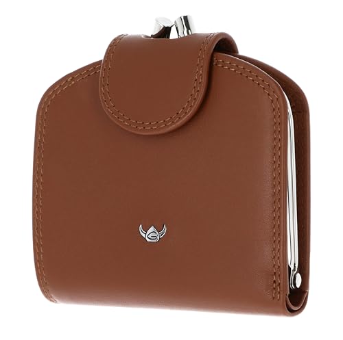 Porte-monnaie cuir Golden Head Polo Cognac, l'élégance vintage