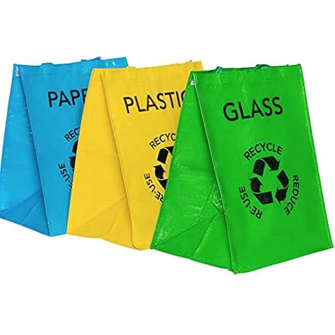 FAQRAH Set of 3 Large Reusable Recycling Bags Cover