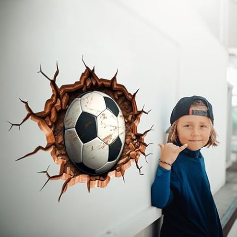 Decords 3D Football Wall Stickers for Boys Cover