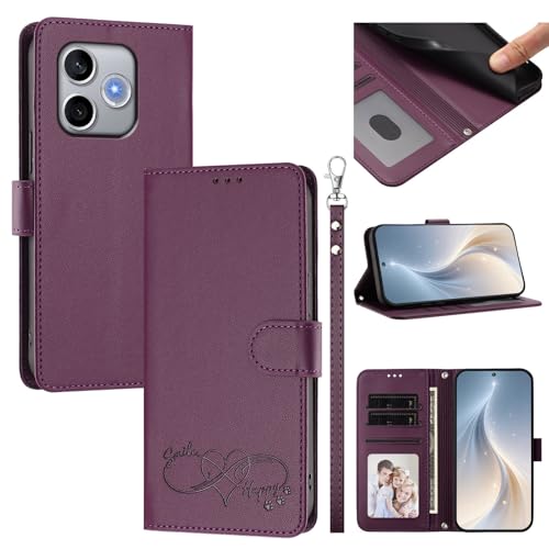 Jiajihua Cover Compatible with Honor 600 Lite,Compatible with Honor 500 Smart Phone Case【Card Cash Slot Wallet Design Flip Kickstand Drop Protection】 Violet