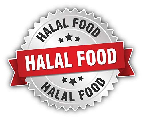 DG Graphics Halal Food Slogan Badge Art Decor 5'' x 4'' Vinyl Decal Sticker Wall Window Any Smooth Surface