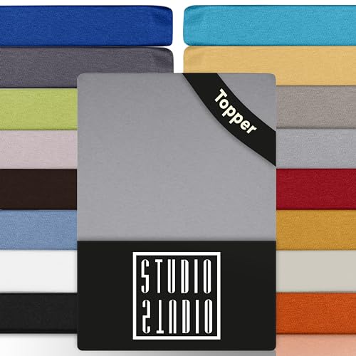STUDIO Topper Spannbettlaken 180x200cm - 200x200cm, Made in Green/EU, 100%...