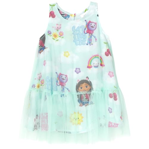 DREAMWORKS GABBY'S DOLLHOUSE Pandy Paws Kitty Fairy Cakey Cat Little Girls Mesh Dress Blue 7-8