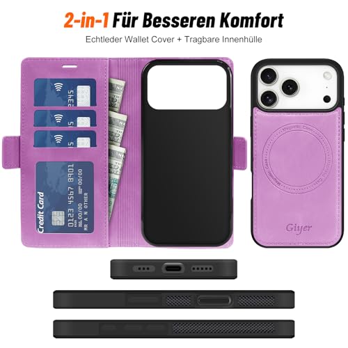 Étui en cuir synthétique violet d'exception pour iPhone 17 Pro Max - 6
