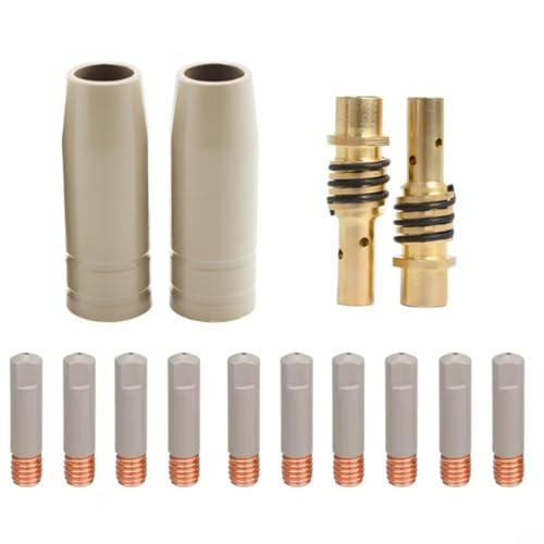 Entgoinggo Kit de boquilla de soldadura 15AK, juego de boquillas de protección de revestimiento de 14 piezas, accesorios de soldadura de escoria sin aire de 0,8 mm
