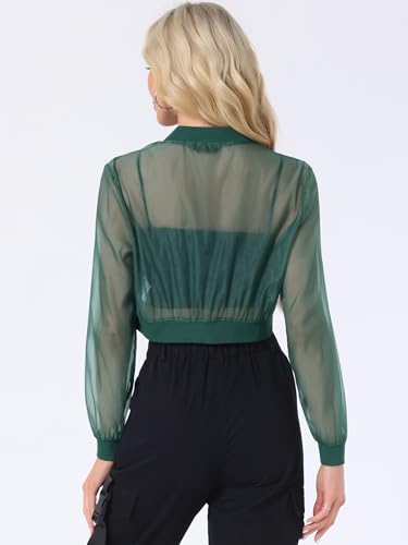 Veste bomber courte en maille transparente légère et extensible - 2