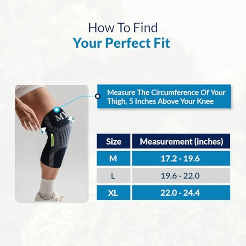 Image of MY Dr. Knee Cap (Pair) | Size XL | Compression Knee Support Brace for Pain Relief, Support & Stability | Ideal for Arthritis, Ligament Tear, Meniscus Injury, Injury Recovery, Driving, Jogging, Running, Gym, Workout, Squats & Sports | Breathable, Stretchable, Non-Slip, Sweat-Free, Skin-Friendly, Non-Irritating & Comfortable Fabric | Universal Fit for Men & Women