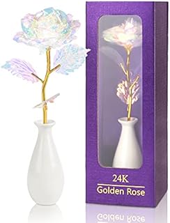 ADAZ 24k Golden Rose, Birthday Gifts for Her Women Mother Girlfriend Wife, Artificial Galaxy Rose Present for Mothers Day, Valentines Day, Christmas, Anniversary