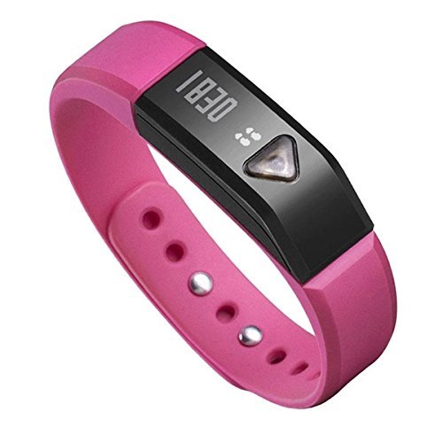 EFO-S Pink K5 Wireless Activity and Sleep Monitor Pedometer Smart Fitness Tracker Wristband Watch Bracelet for Men Women Boys Girls Ladies Man iPhone Sumsung HTC (Pink)