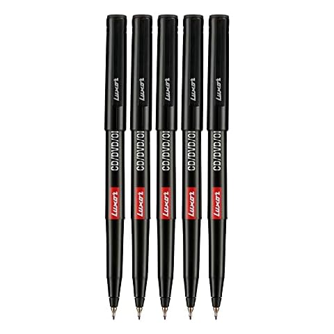 GROSSē 10 X FINE + EXTRA FINE TIP Permanent Marker Pens BLACK CD / DVD PERMANENT MARKER PENS Black Color (5 x Extra Fine Marker) Cover