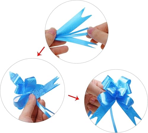 VRB Dec 50Pcs Large Size Organza Pull ribbion Bow Flower Ribbon for Gift Wrap & Wedding Decoration Gift,Ribbon for Gift Wrapping,Gift Ribbons for Packing,Gift Packing. (50 Pcs Multicolor)