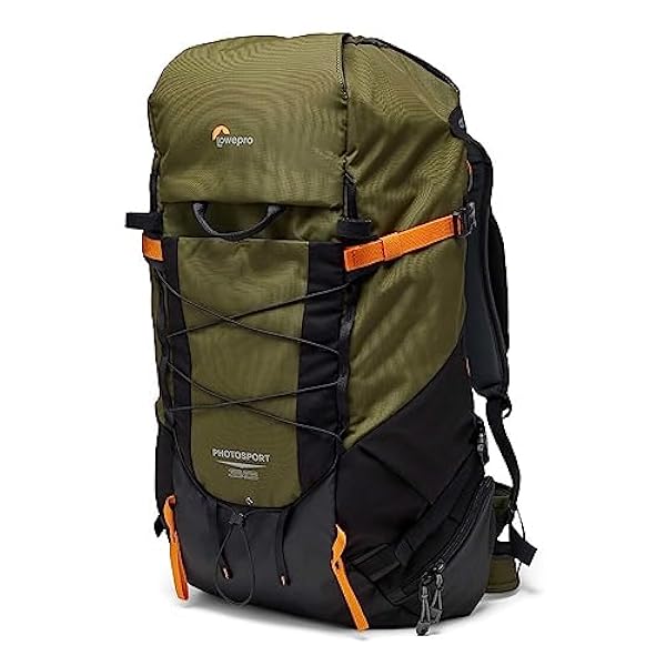 Lowepro PhotoSport X Backpack 35L AW with Recycled Fabrics, Camera Backpack for Reflex and Mirrorless, Rear Access, Removable Camera Insert, Mountaneering Dedicated Features, Size M/L, Dark Grey/Green