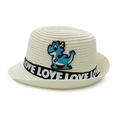 Image of VRITRAZ Kids Straw Hat for Baby Boys & Girls | Printed Summer Sun Hat, Woven Wide Brim Beach Cap, Lightweight Breathable Holiday Travel Picnic Outdoor Fancy Dress Fashion Hat for Children & Toddler