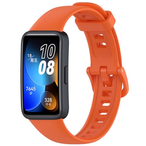 Panda Bobo For Huawei Band 8/Band 9 Replacement Silicone Sport Watch band Strap (Orange)