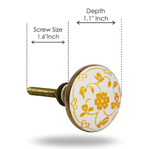 Trinca-Ferro Set Of 6 Ceramic Dance Knob Cabinet Cupboard Door Dresser Wardrobe And Drawer Pull For Bathroom | Bedroom | Office | Kitchen #TOP2