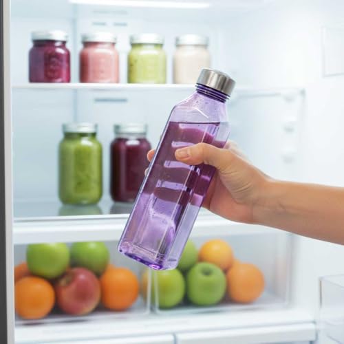 Image of RED WIND Unbreakable 1 Litre Square Edge Water Bottles | Pack of 3 | Multicolor | Leakproof Screw Cap | BPA-Free | Bottles for Fridge, Home, Office, School and Travel