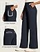 IUGA Womens Dress Pants Wide Leg Pull On Work Pants Women Stretchy High Waisted Business Casual Trousers Slacks with Pockets Midnight Blue