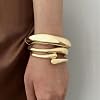 IFKM 3pcs Chunky Gold Bangle Bracelet For Women 14k Gold Plated Trendy Wide Hinged Cuff Open Bracelet Dainty Minimalist Jewelry Gifts #3