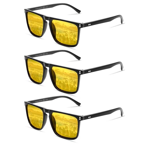 Image of VANLINKER Polarized Square Sunglasses for Men Women Dark Shades with UV Protection for Driving VL9748