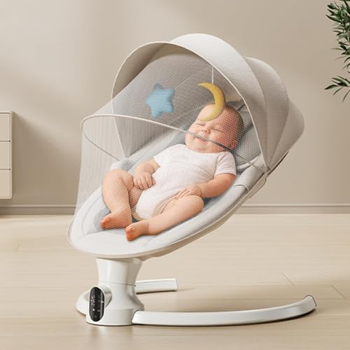 Image of StarAndDaisy Swing Rocker for Baby with Automatic 5-Level Swing - Infant & Toddler Rocking Chair with 3-Level Adjustable Backrest, Baby Rocker with Remote Control -White