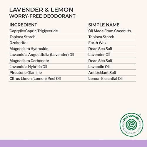 Each & Every 2-Pack, Natural Aluminum-Free Deodorant for Sensitive Skin Made with Essential Oils, Plant-Based Packaging, 2.5 Oz.(Lavender & Lemon, Citrus & Vetiver)