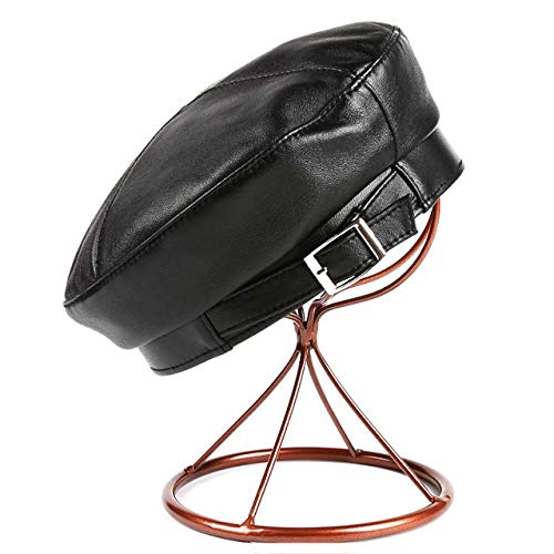 Klassische Ledermütze-Baskenmützen-Leder Baskenmütze Damen/Herren - Baske mit Futter - Gefütterte Franzosenmütze in Leder- Mütze Sommer/Winter