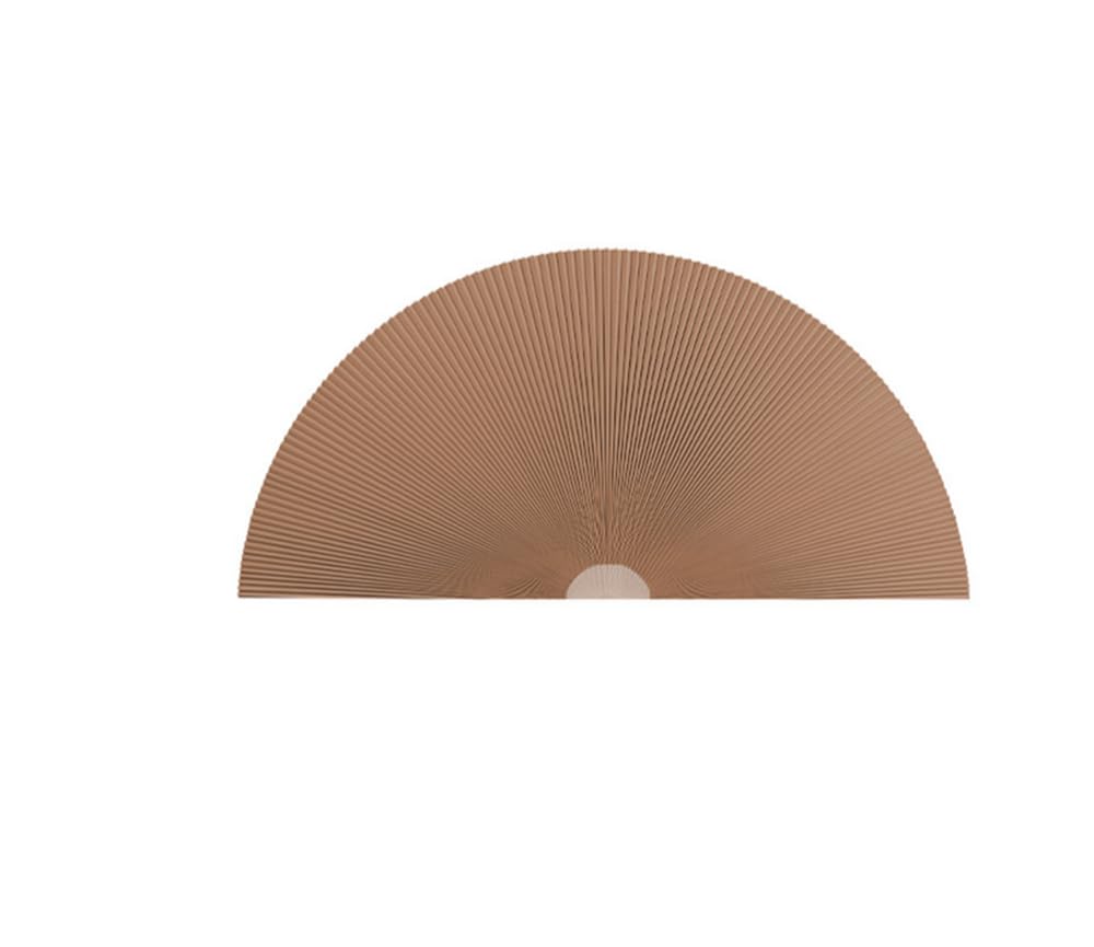 Full Blackout Blinds Arch Window Shade Light Filtering Pleated Shade Half Circle Self Adhesive Fabric Blinds Room Darkening Shades Stick on Easy Install (1, Coffee, 24IN*48IN (60CM*120CM))